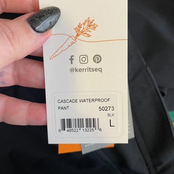 Kerrits Women L Black Cascade Waterproof Pants Pockets Full Leg Zip Equestrian - Picture 15 of 16